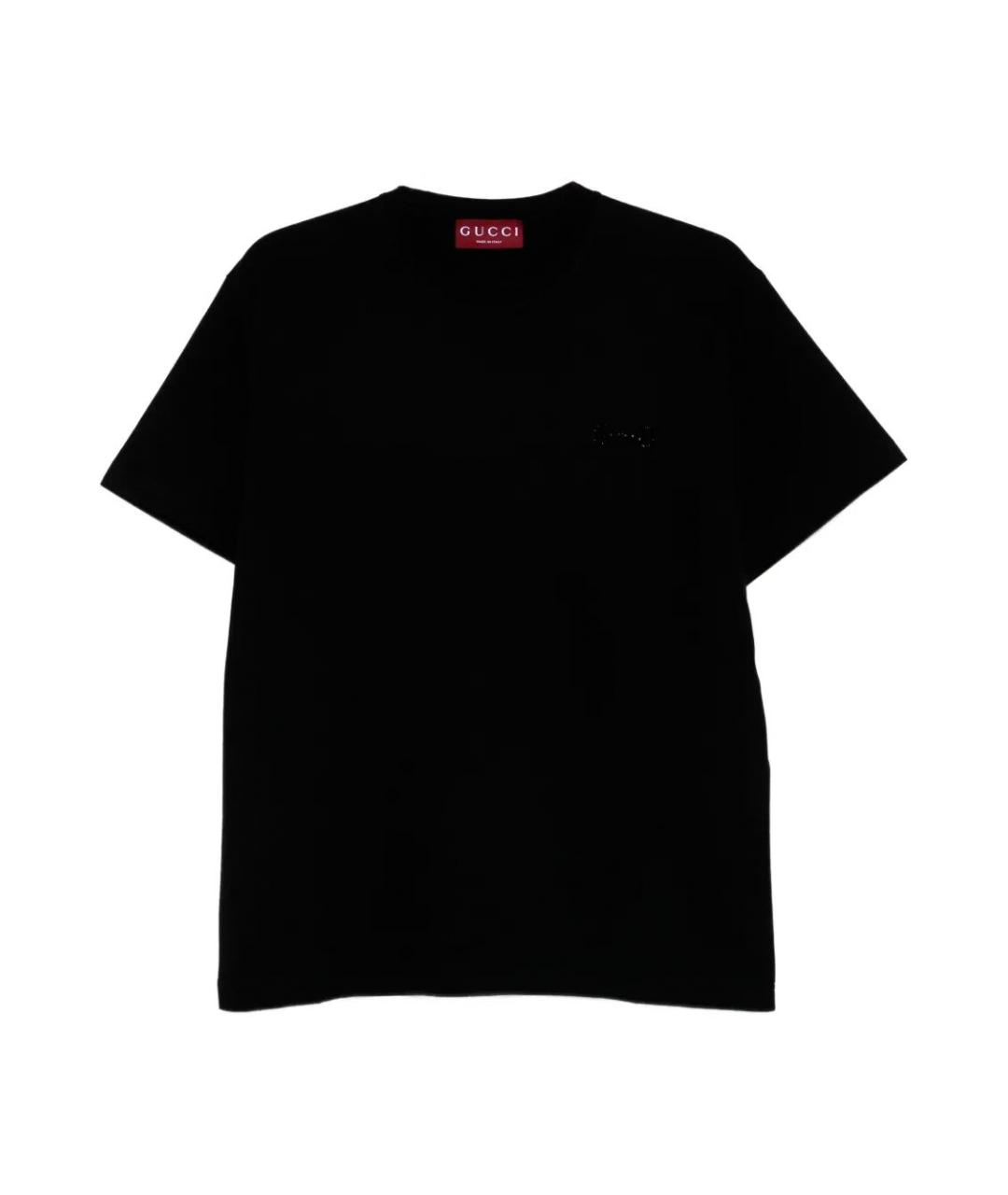 GUCCI Черная хлопковая футболка, фото 1