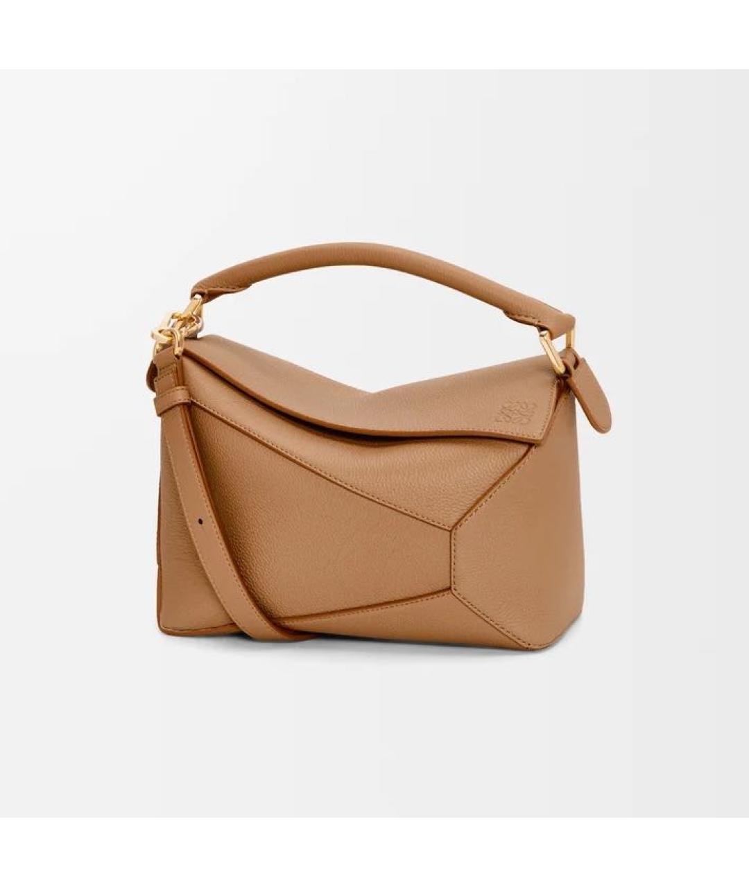 LOEWE Коричневая кожаная сумка с короткими ручками, фото 6