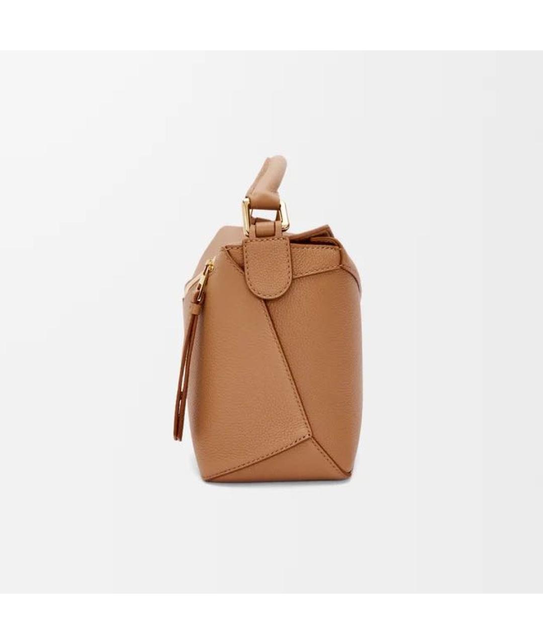 LOEWE Коричневая кожаная сумка с короткими ручками, фото 5