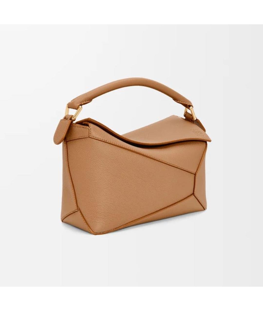 LOEWE Коричневая кожаная сумка с короткими ручками, фото 4