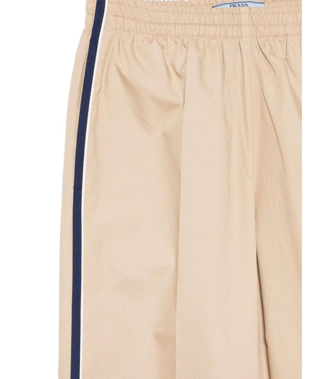 PRADA Бежевые хлопковые прямые брюки, фото 3
