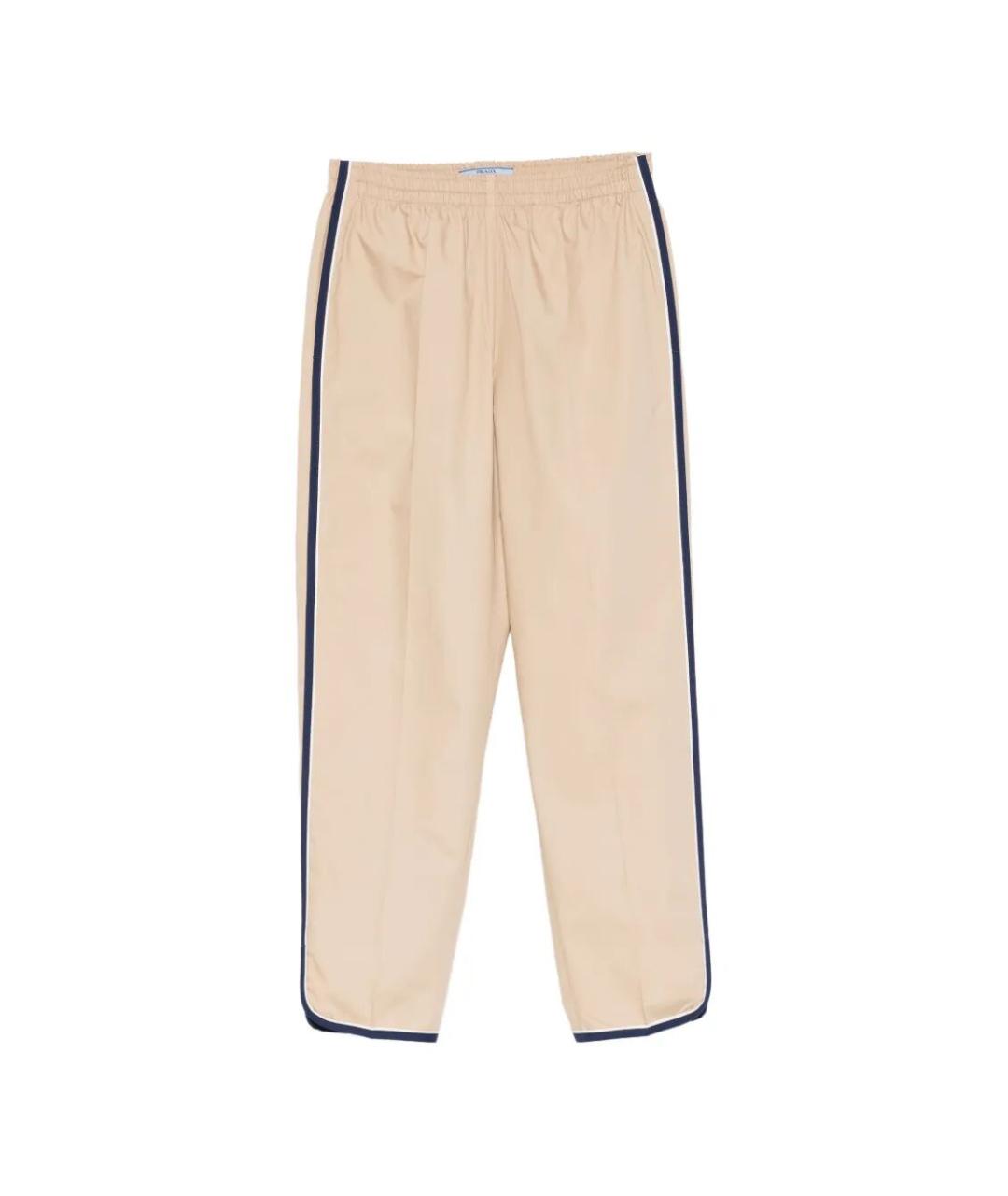 PRADA Бежевые хлопковые прямые брюки, фото 1