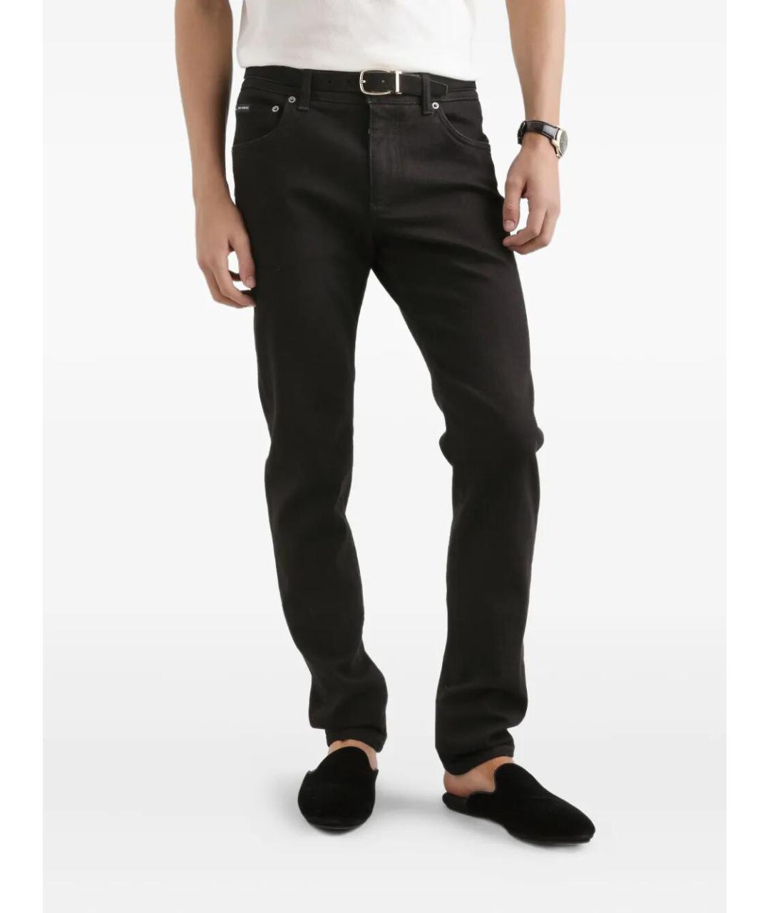 DOLCE&GABBANA Черные хлопковые повседневные брюки, фото 4