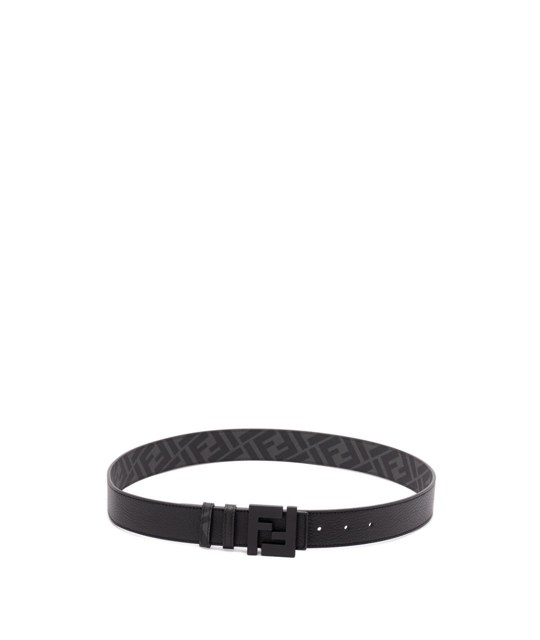 FENDI Черный кожаный ремень, фото 1