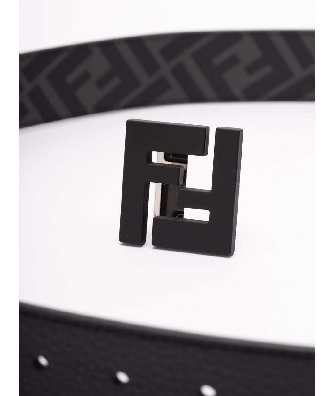 FENDI Черный кожаный ремень, фото 2