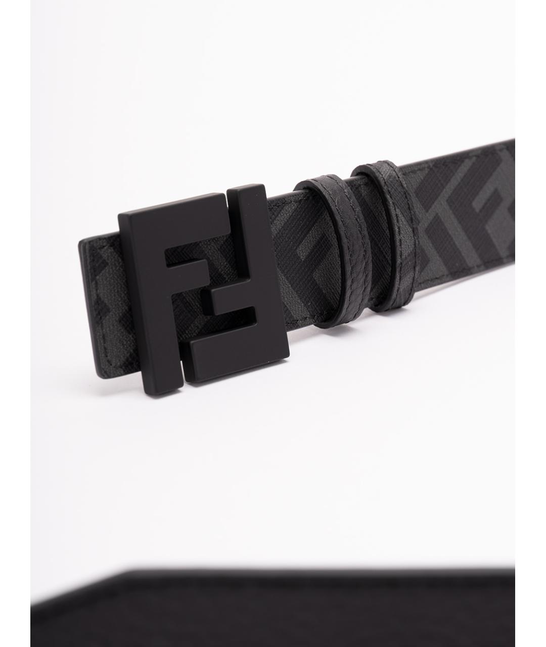 FENDI Черный кожаный ремень, фото 4