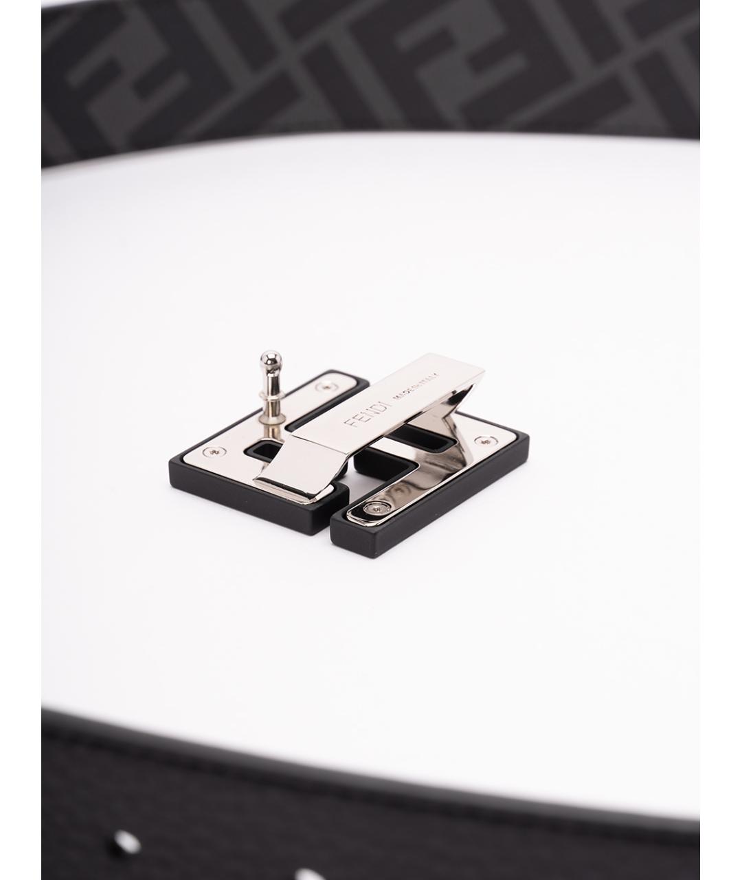 FENDI Черный кожаный ремень, фото 3