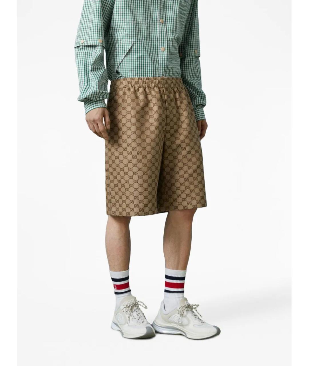 GUCCI Бежевые льняные шорты, фото 3