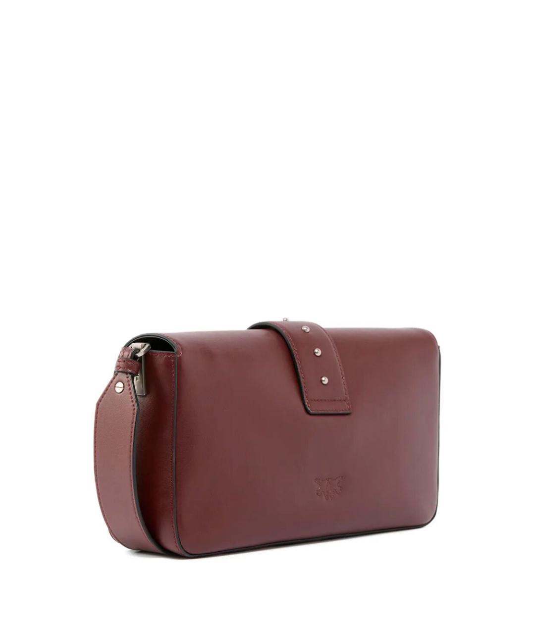 PINKO Бордовая кожаная сумка через плечо, фото 2