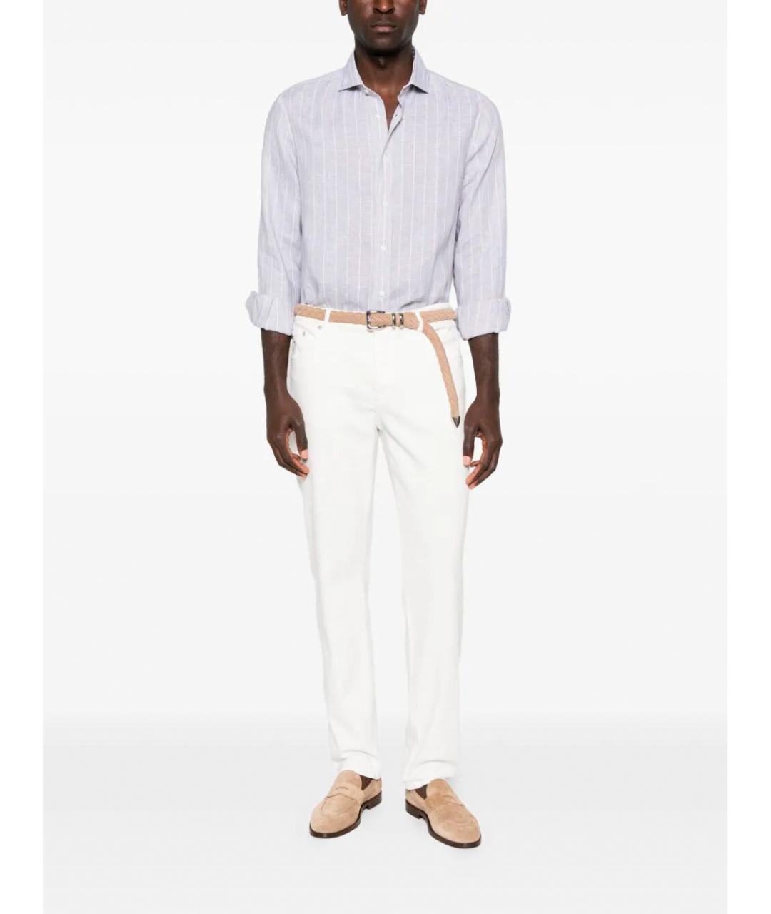 BRUNELLO CUCINELLI Серая льняная кэжуал рубашка, фото 2