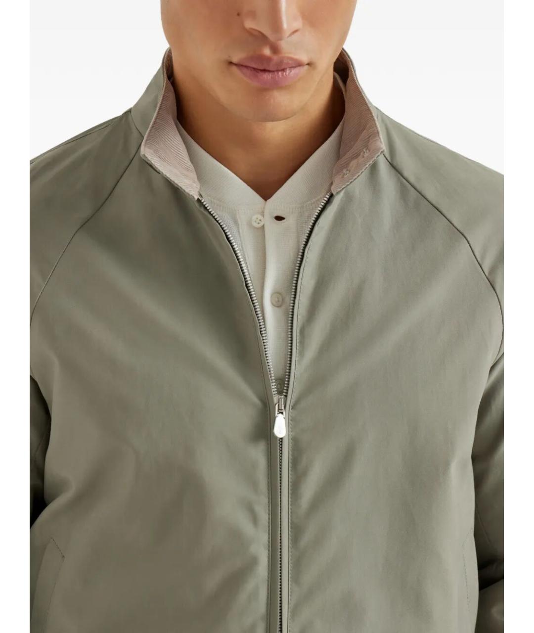 BRUNELLO CUCINELLI Хаки хлопковая куртка, фото 4