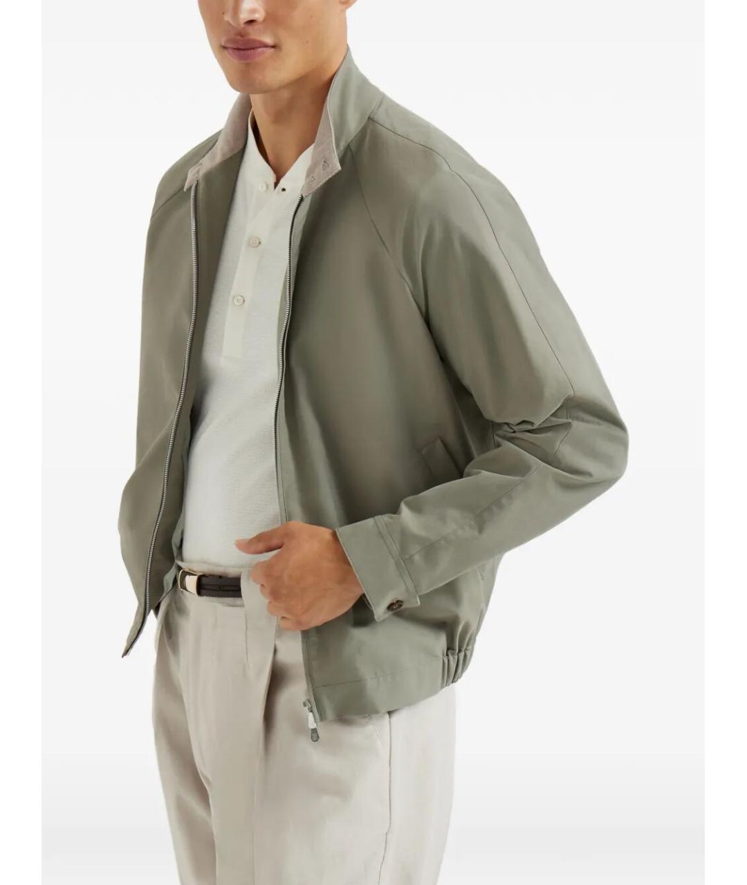 BRUNELLO CUCINELLI Хаки хлопковая куртка, фото 5