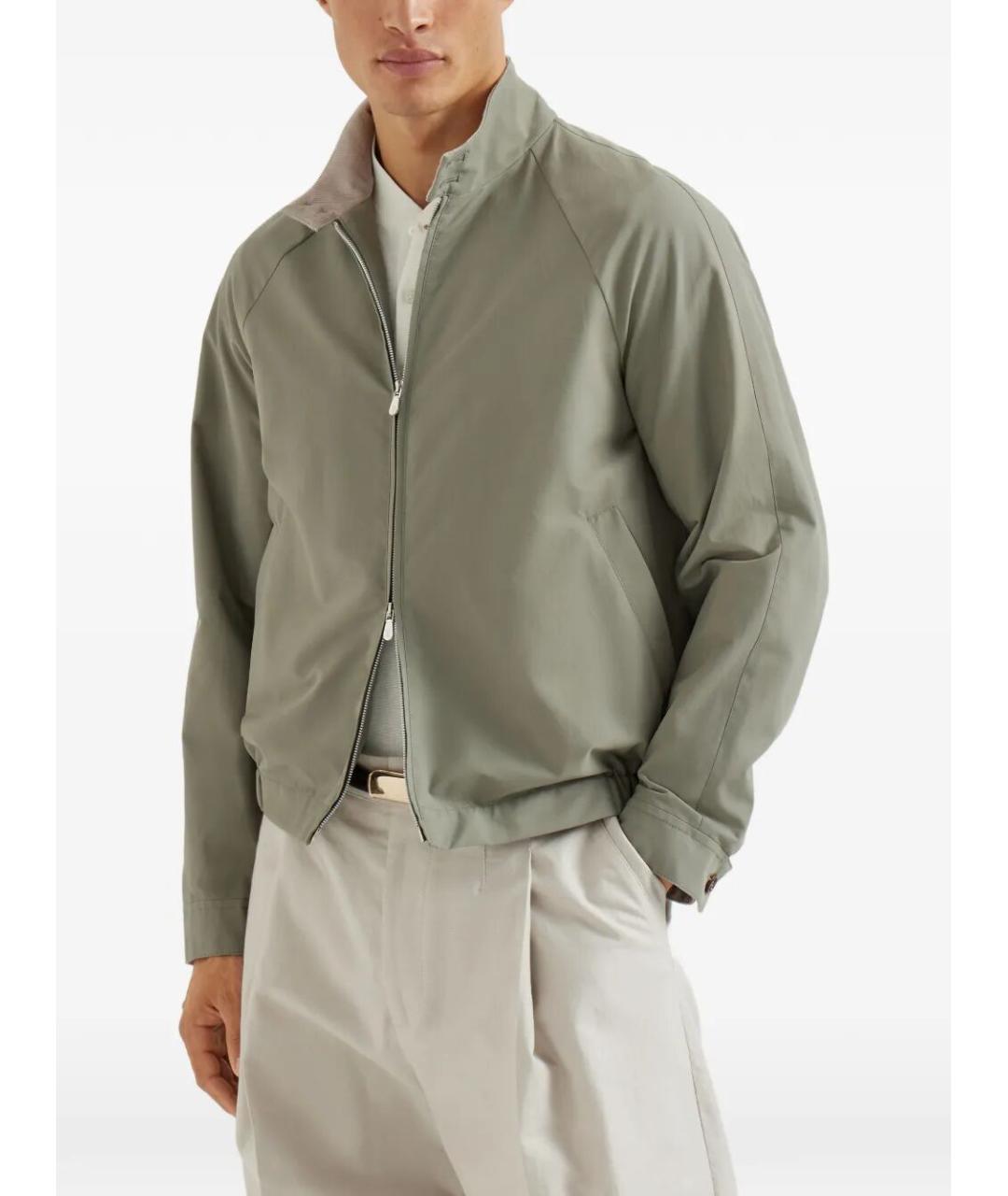 BRUNELLO CUCINELLI Хаки хлопковая куртка, фото 3