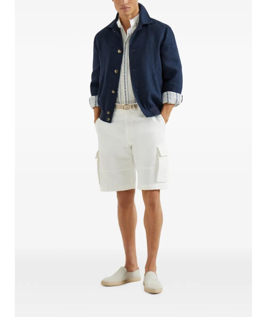 BRUNELLO CUCINELLI Синяя шелковая куртка, фото 2