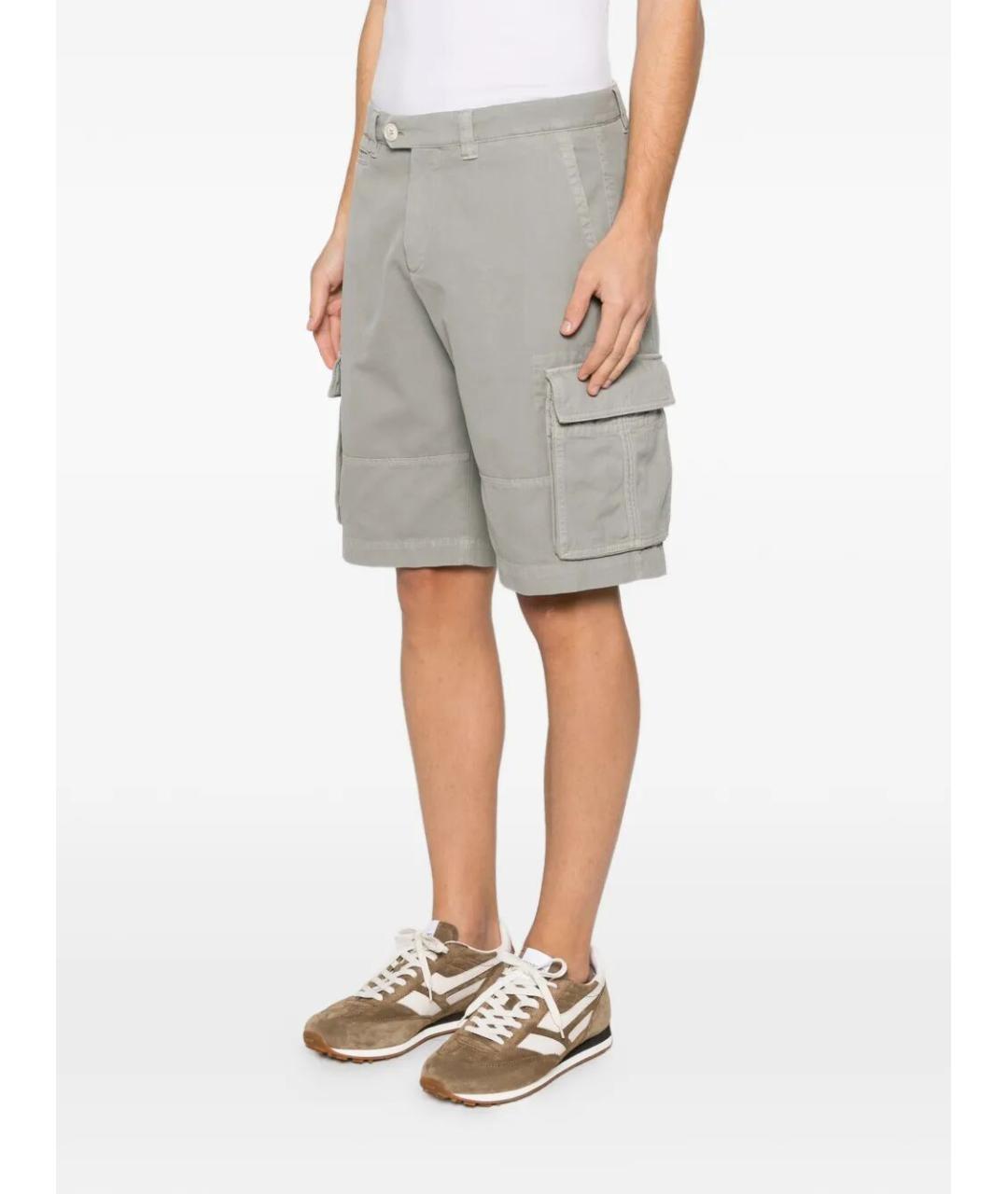 BRUNELLO CUCINELLI Серые хлопковые шорты, фото 3