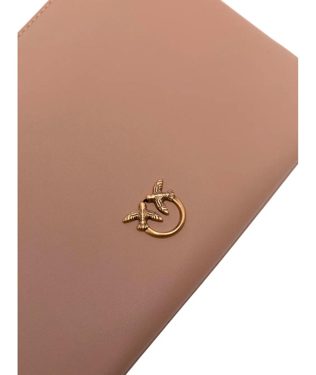 PINKO Бежевая кожаная сумка через плечо, фото 3