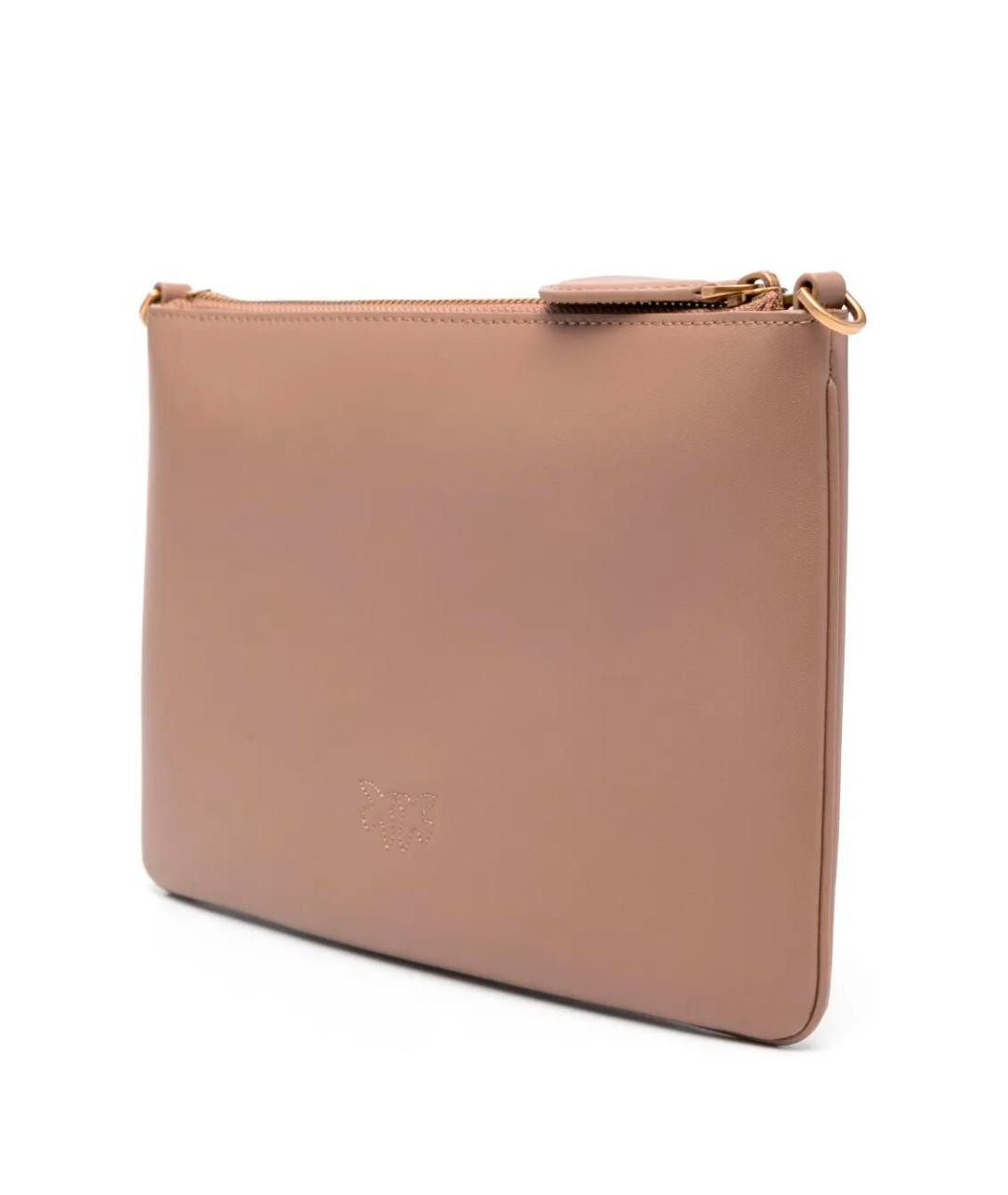 PINKO Бежевая кожаная сумка через плечо, фото 2