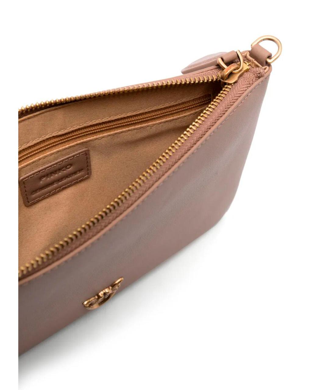 PINKO Бежевая кожаная сумка через плечо, фото 4