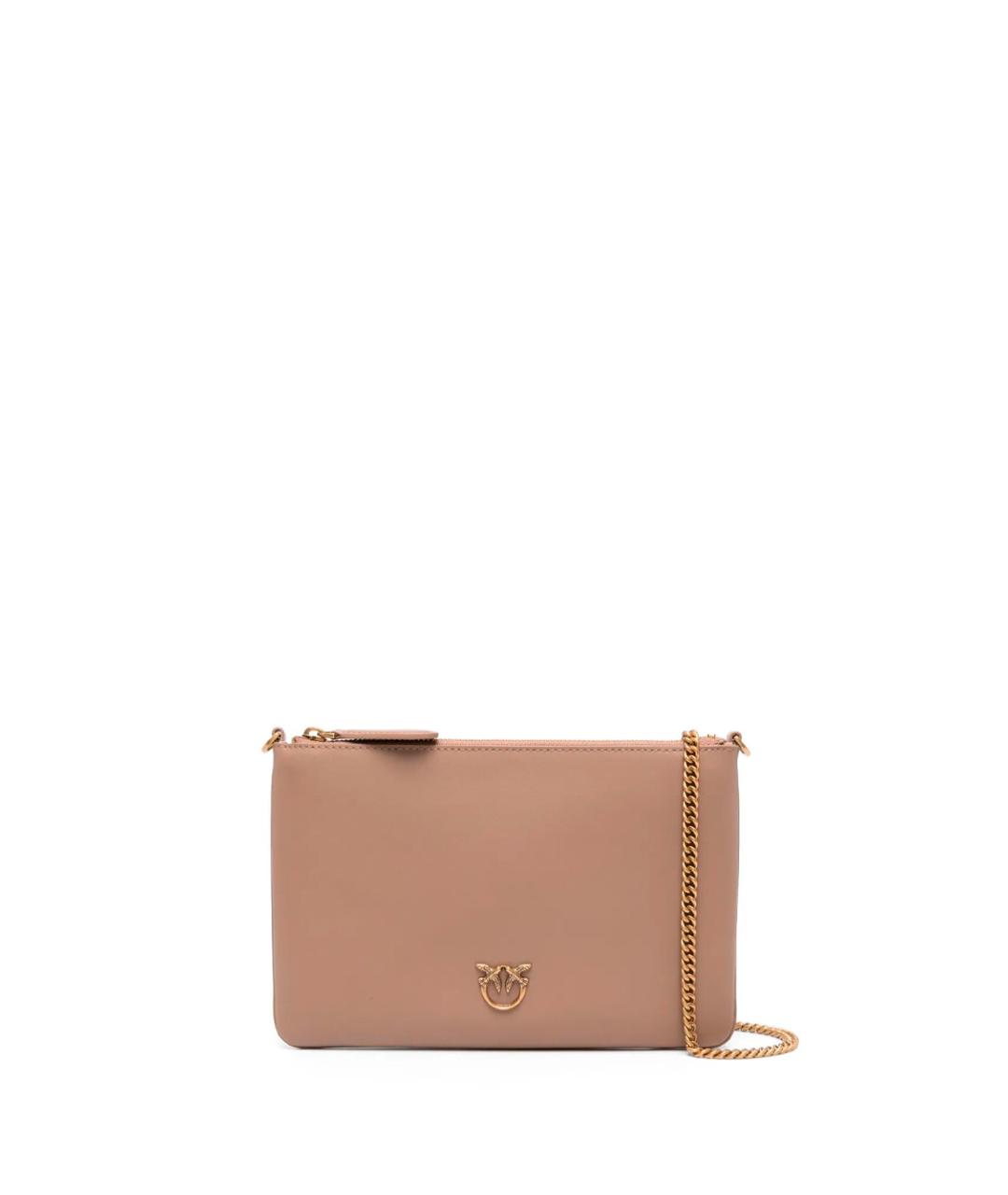 PINKO Бежевая кожаная сумка через плечо, фото 1