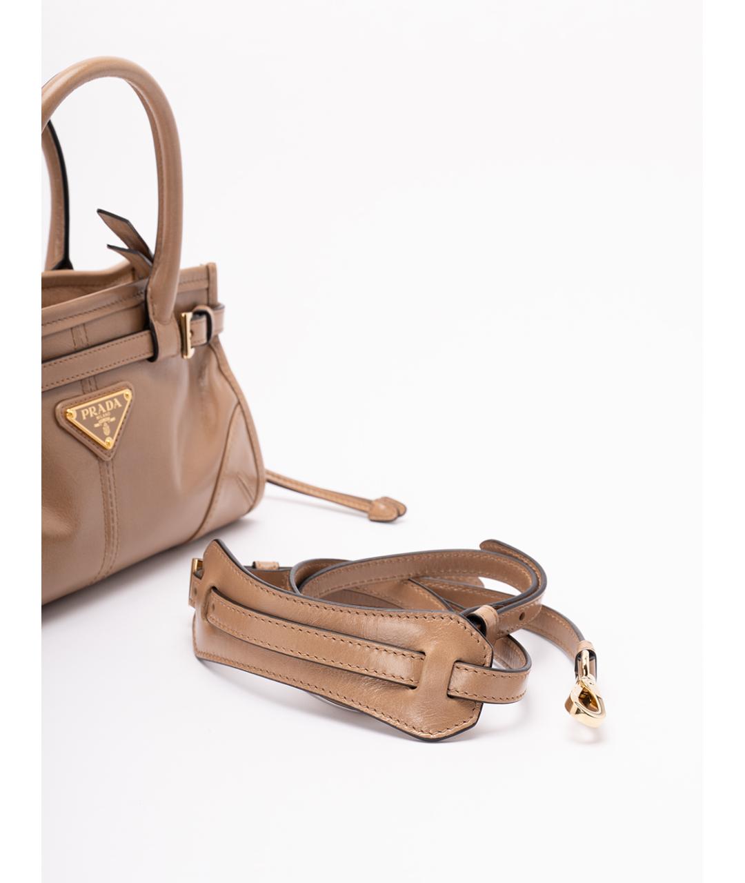 PRADA Бежевая кожаная сумка тоут, фото 4