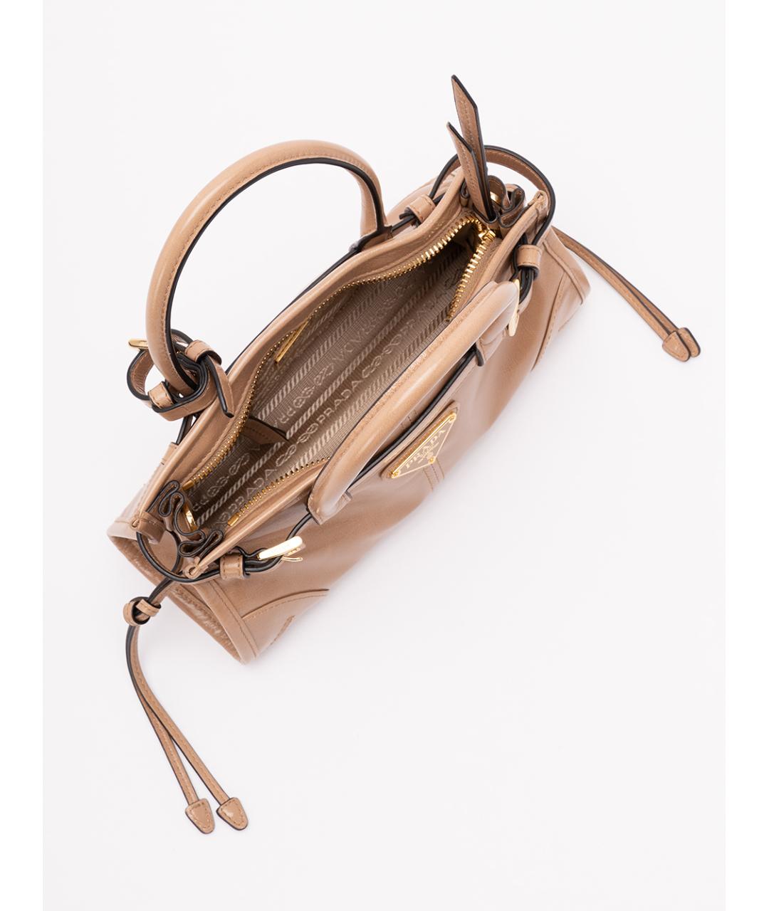 PRADA Бежевая кожаная сумка тоут, фото 5