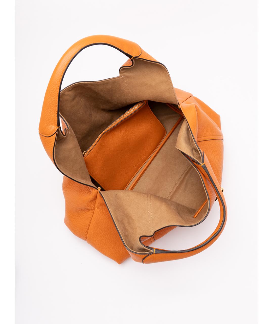 GUCCI Оранжевая кожаная сумка через плечо, фото 5