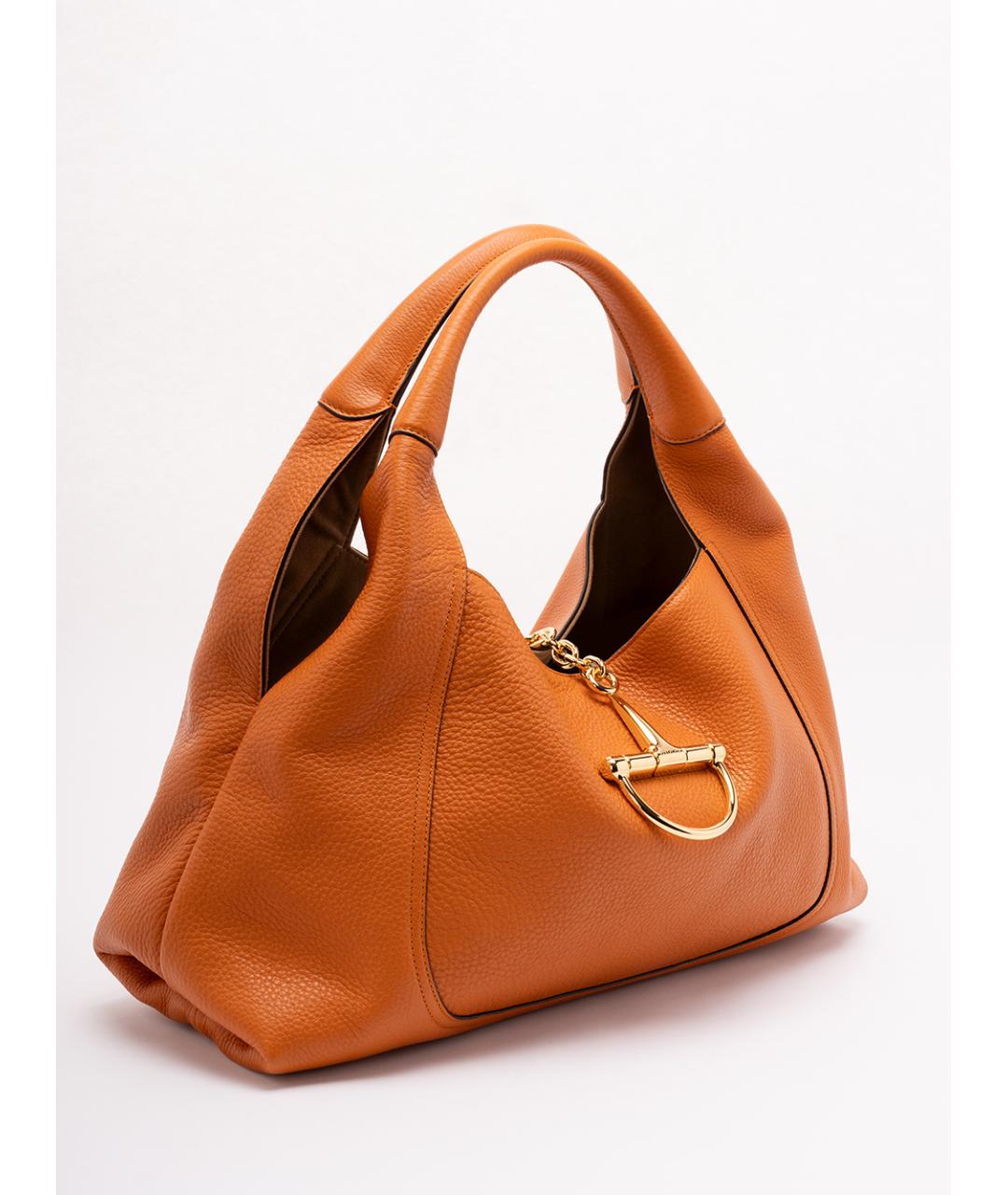 GUCCI Оранжевая кожаная сумка через плечо, фото 3