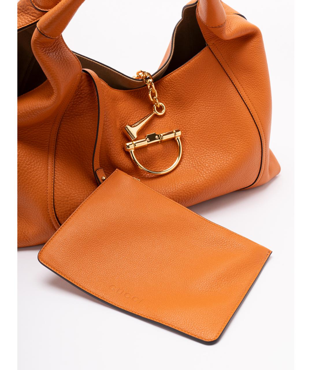 GUCCI Оранжевая кожаная сумка через плечо, фото 4