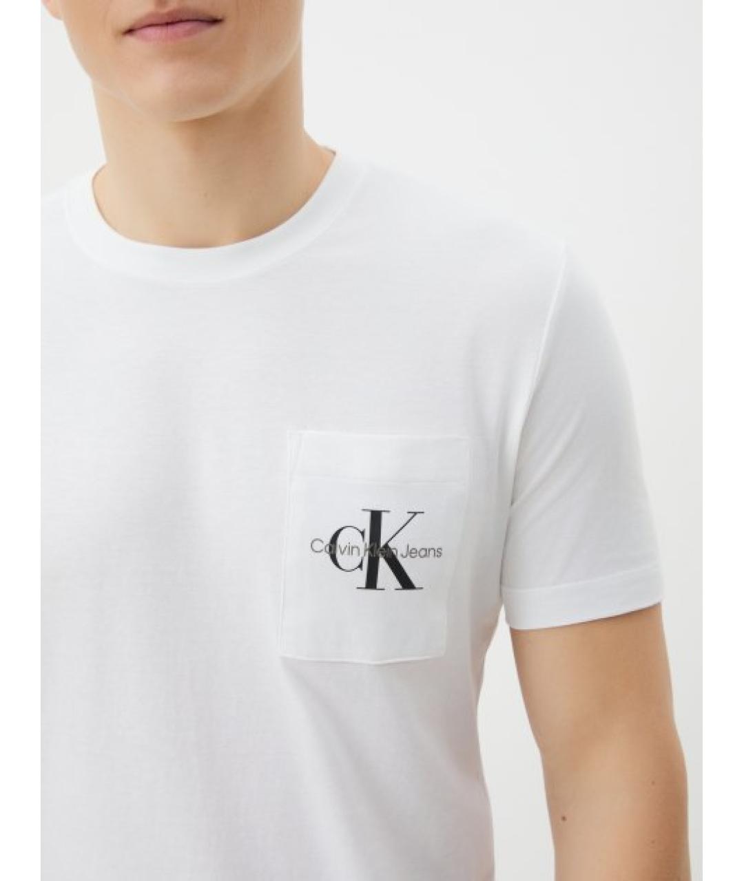 CALVIN KLEIN Белая хлопковая футболка, фото 5