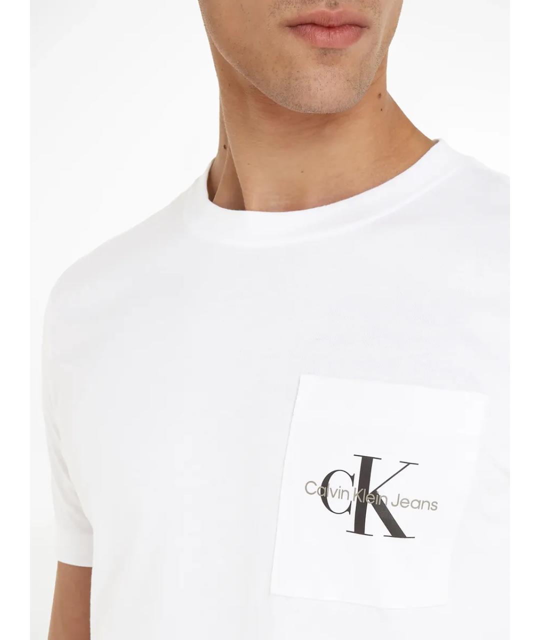 CALVIN KLEIN Белая хлопковая футболка, фото 6