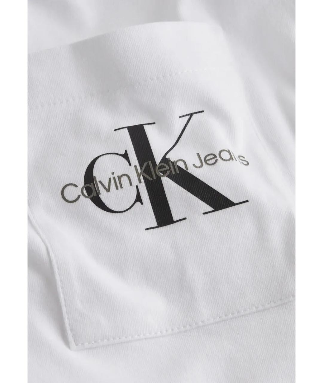 CALVIN KLEIN Белая хлопковая футболка, фото 3