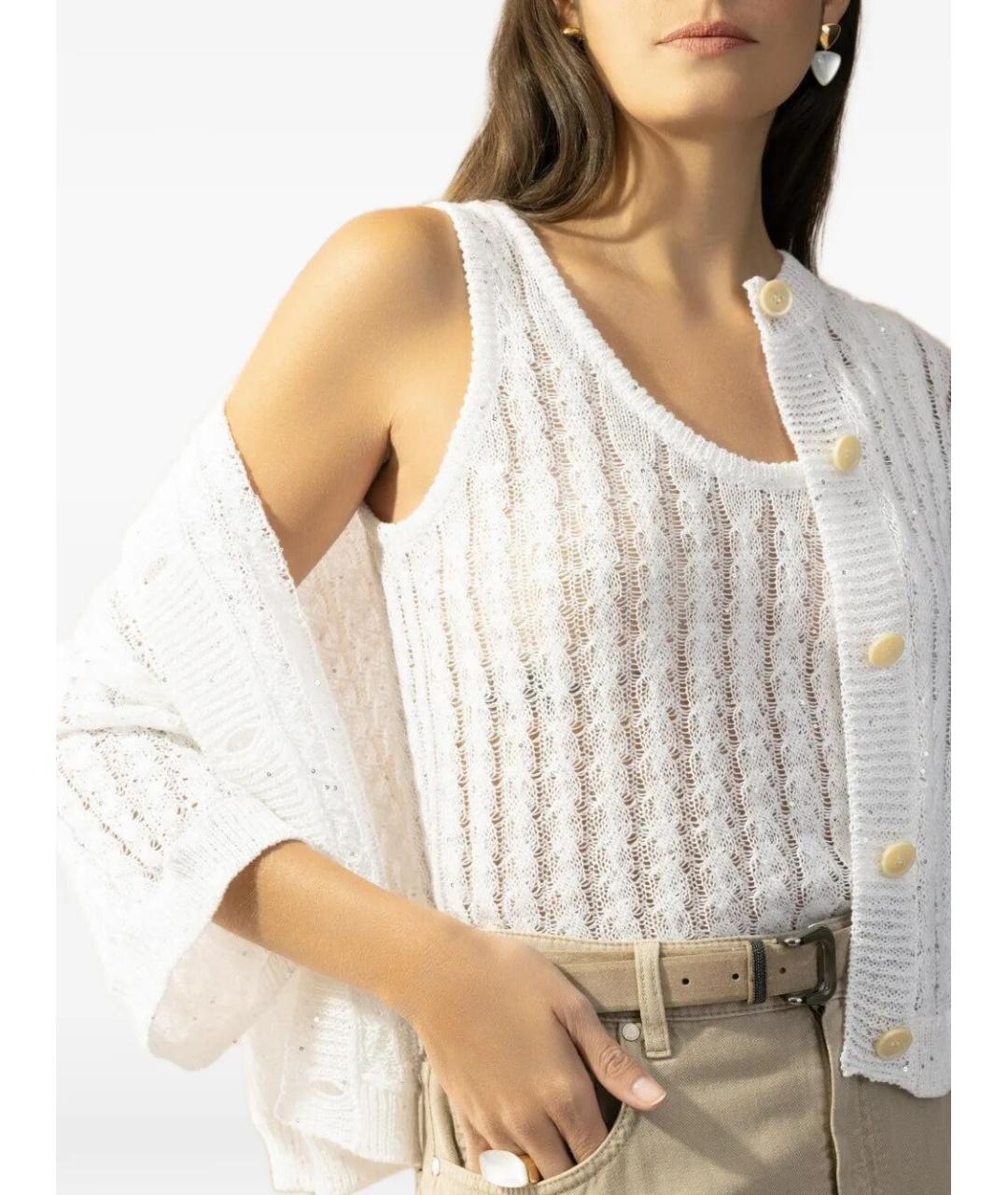 BRUNELLO CUCINELLI Белая льняная майка, фото 3