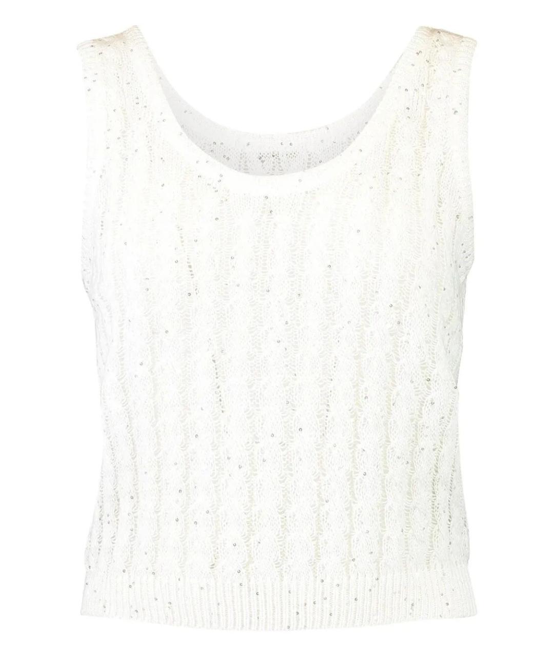 BRUNELLO CUCINELLI Белая льняная майка, фото 1