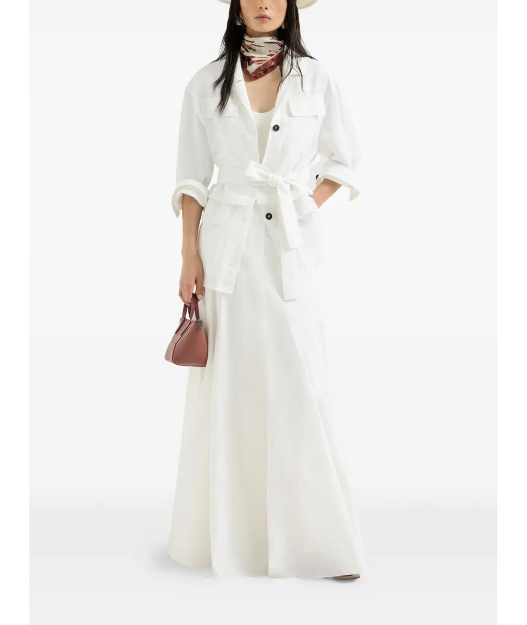 BRUNELLO CUCINELLI Белая шелковая блузы, фото 2