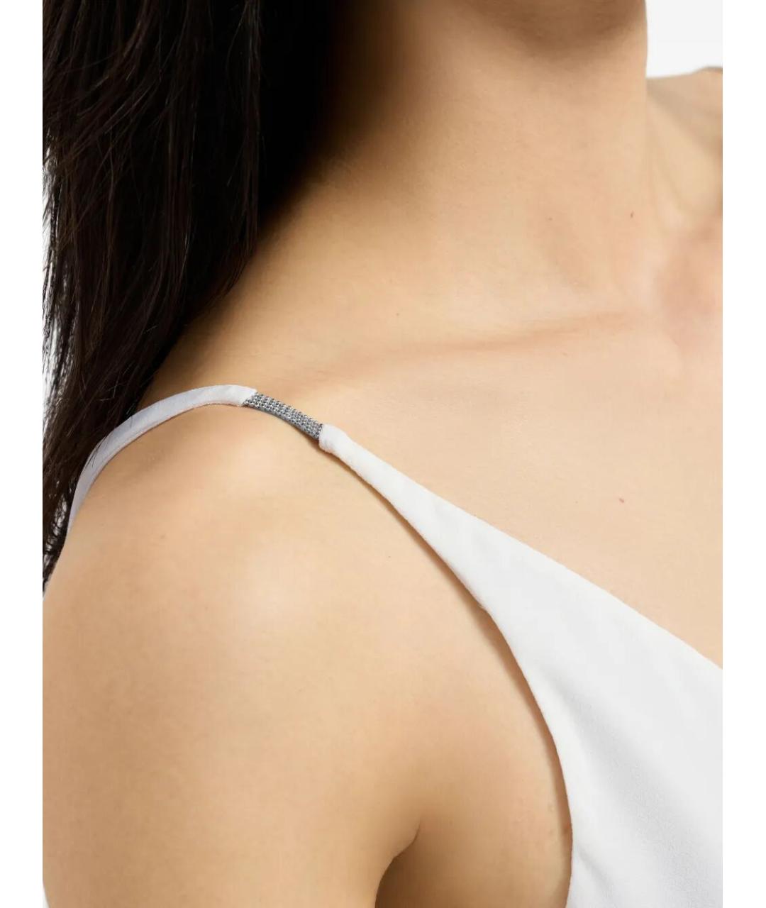 BRUNELLO CUCINELLI Белая шелковая блузы, фото 6