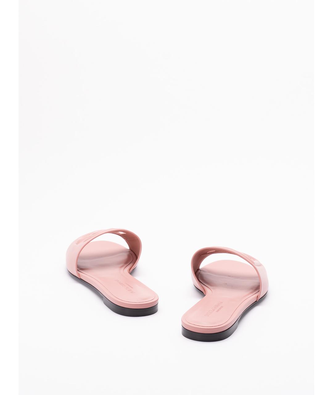 DOLCE&GABBANA Розовые кожаные шлепанцы, фото 3