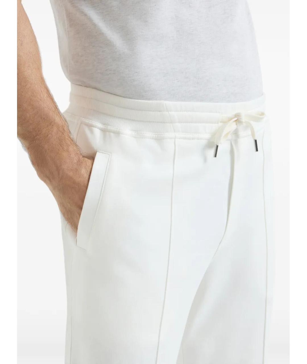 BRUNELLO CUCINELLI Белые хлопко-эластановые повседневные брюки, фото 3