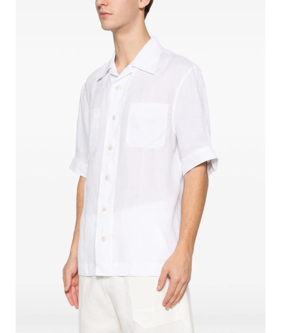 BRUNELLO CUCINELLI Белая льняная кэжуал рубашка, фото 5