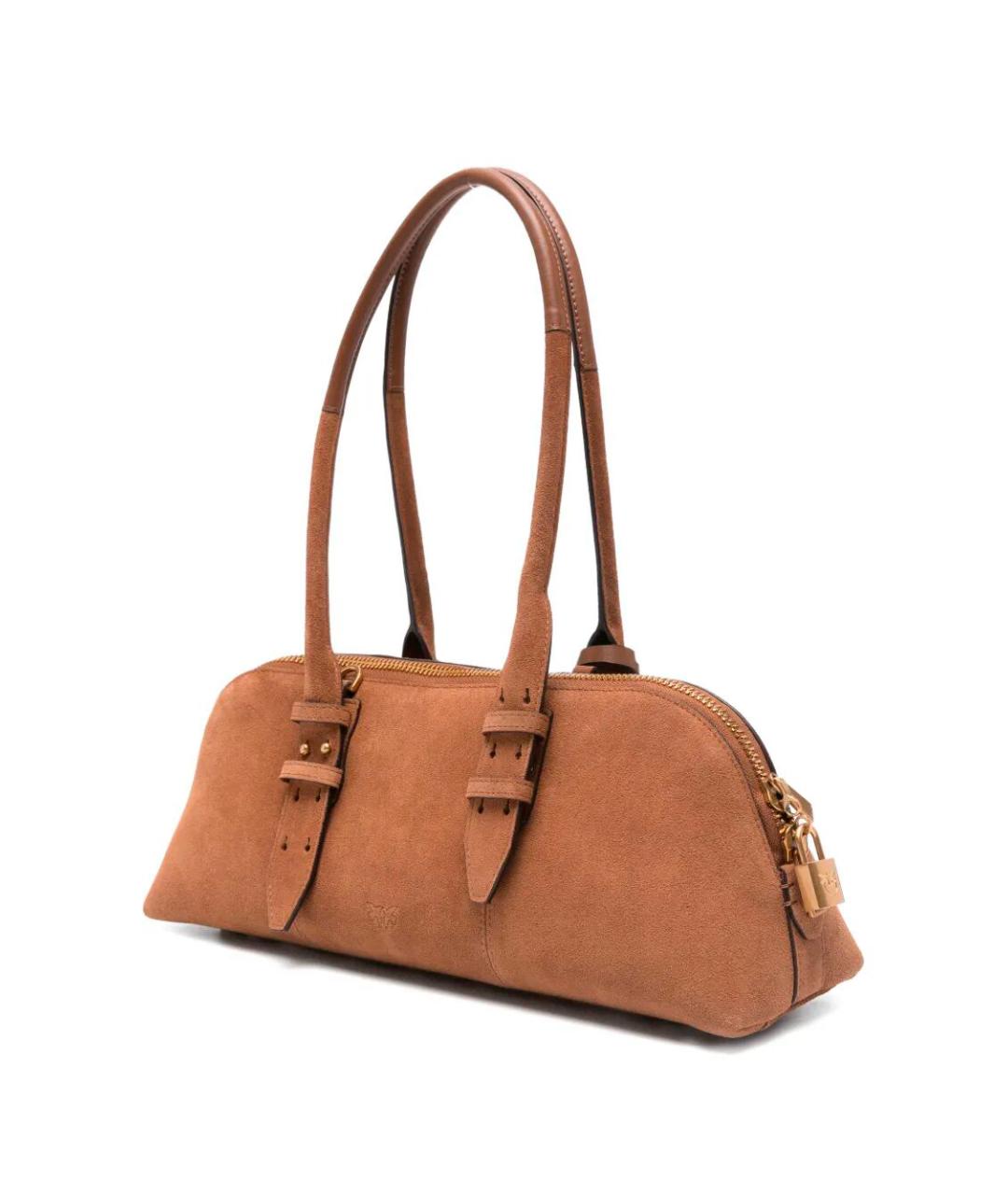 PINKO Коричневая замшевая сумка тоут, фото 2