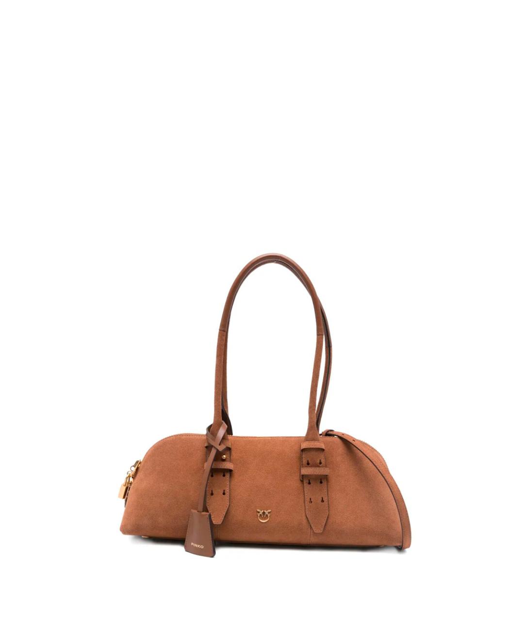 PINKO Коричневая замшевая сумка тоут, фото 1