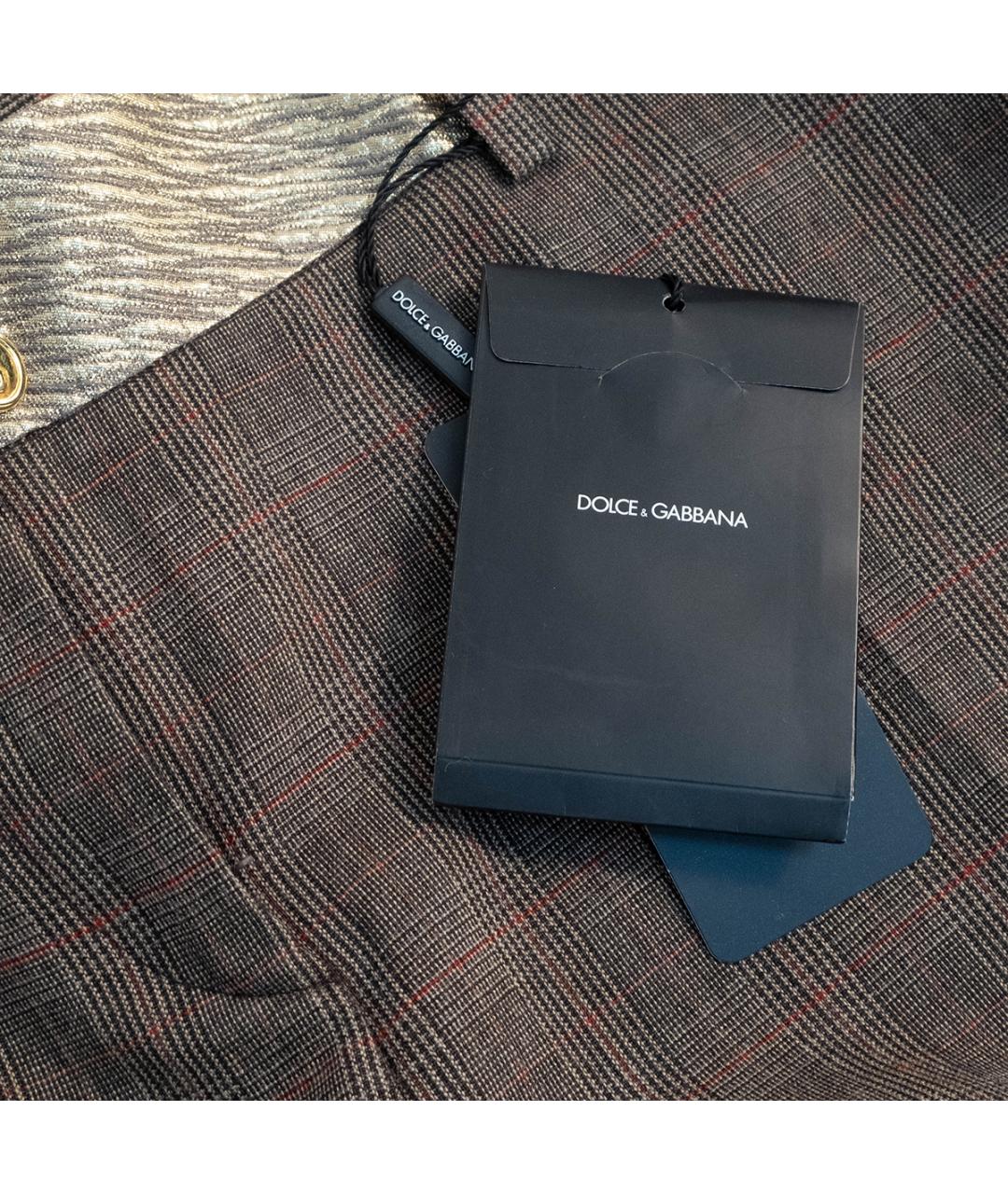 DOLCE&GABBANA Коричневые вискозные прямые брюки, фото 4