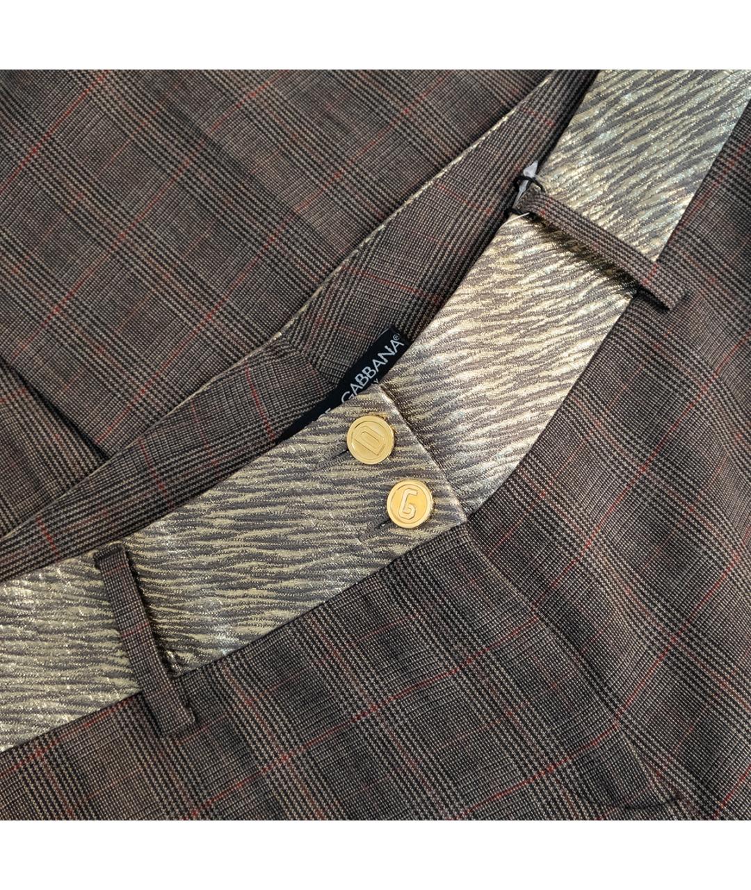 DOLCE&GABBANA Коричневые вискозные прямые брюки, фото 3