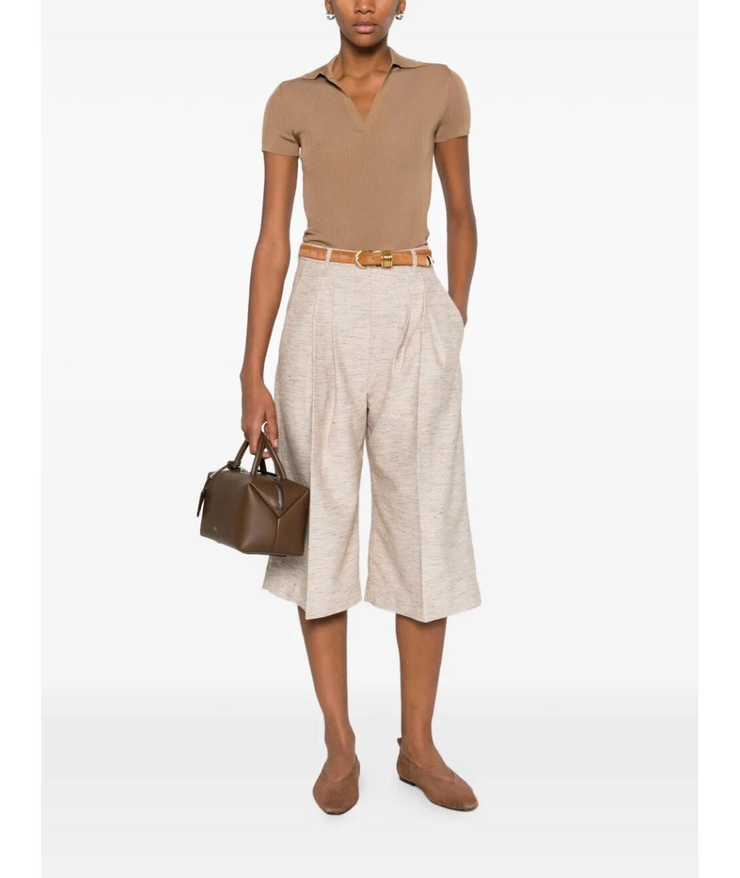 MAX MARA Бежевая шерстяная футболка, фото 2