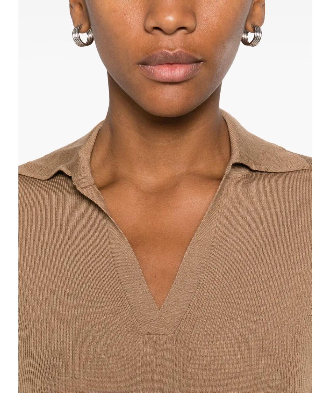 MAX MARA Бежевая шерстяная футболка, фото 5