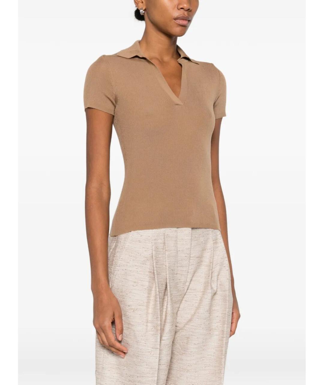 MAX MARA Бежевая шерстяная футболка, фото 3