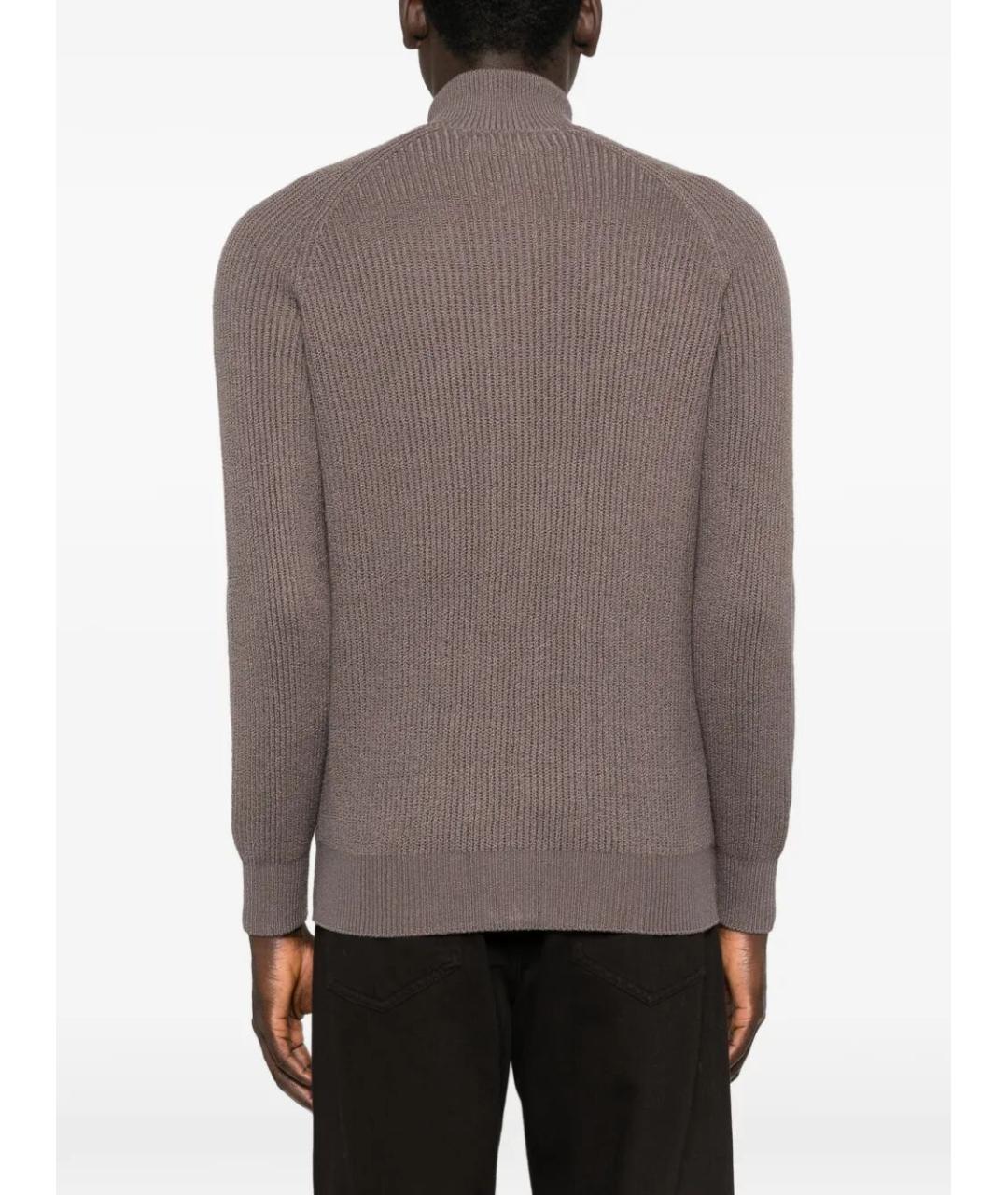 BRUNELLO CUCINELLI Коричневый хлопковый кардиган, фото 5