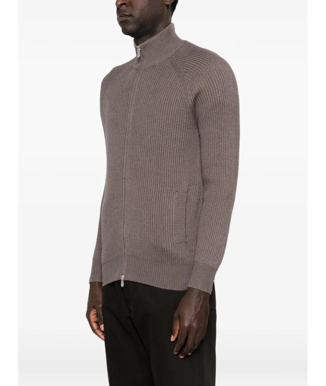 BRUNELLO CUCINELLI Коричневый хлопковый кардиган, фото 4