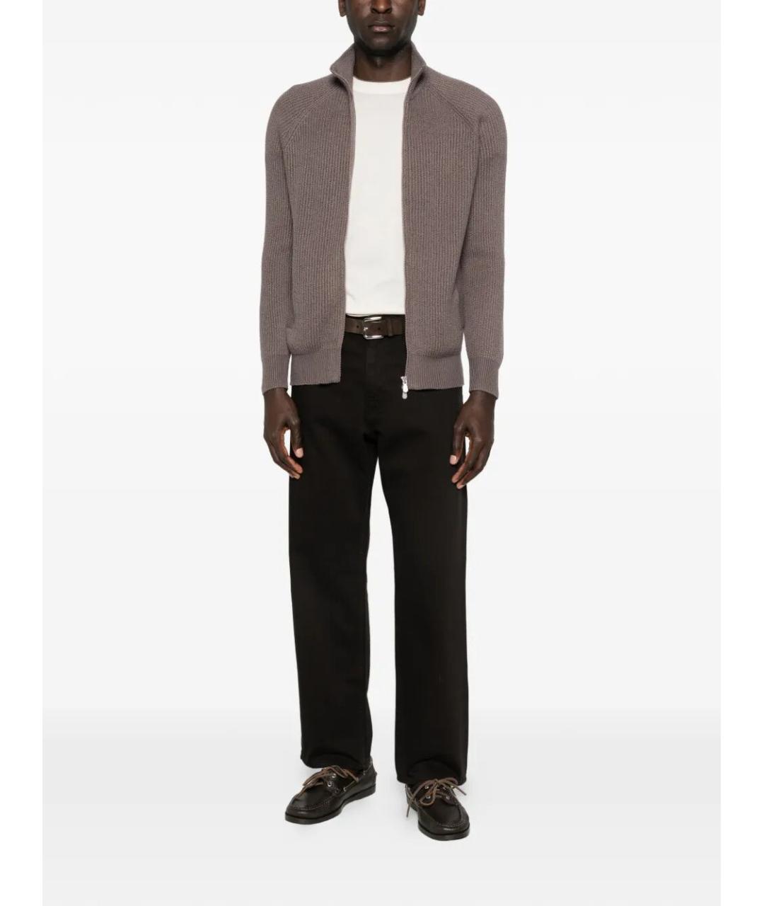 BRUNELLO CUCINELLI Коричневый хлопковый кардиган, фото 2