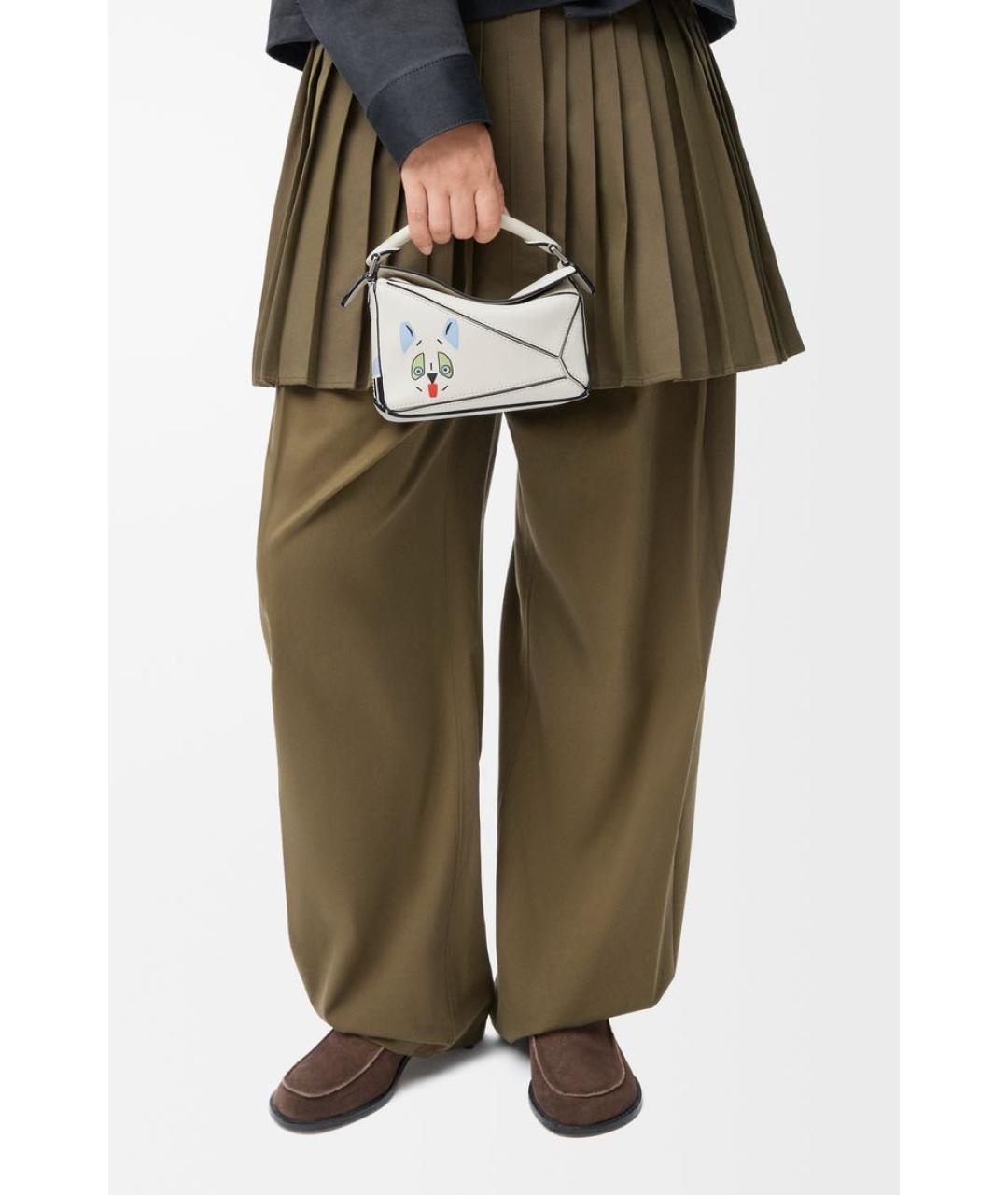 LOEWE Белая кожаная сумка через плечо, фото 2