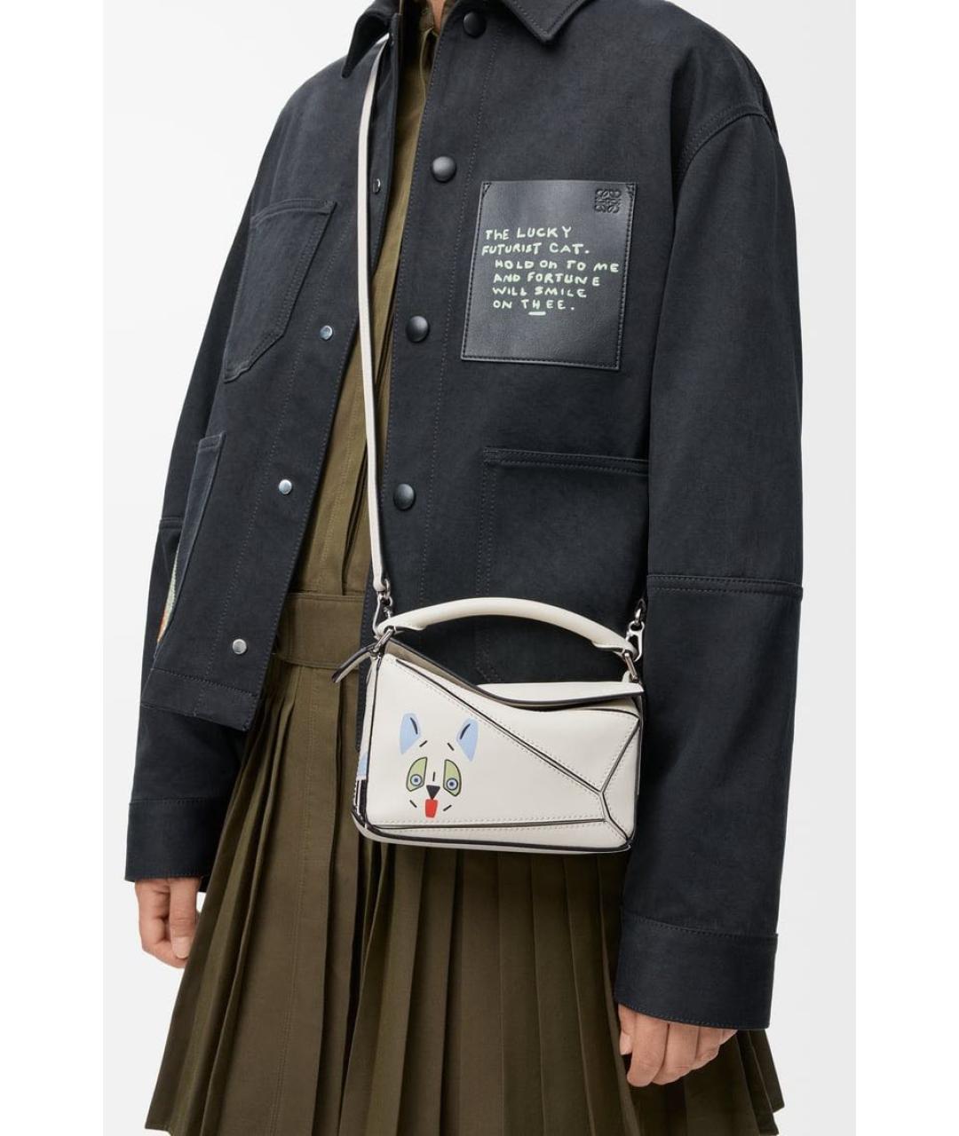 LOEWE Белая кожаная сумка через плечо, фото 3